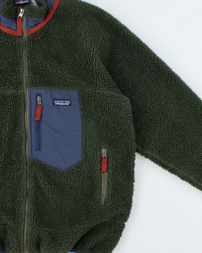 Vintage Patagonia Classic Retro-X Dark Green Full-Zip Sherpa Fleece - XL