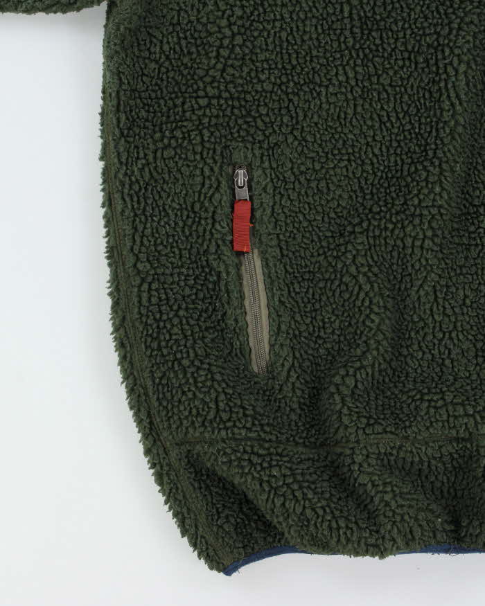 Vintage Patagonia Classic Retro-X Dark Green Full-Zip Sherpa Fleece - XL