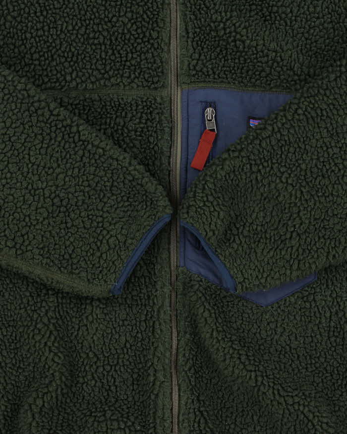 Vintage Patagonia Classic Retro-X Dark Green Full-Zip Sherpa Fleece - XL