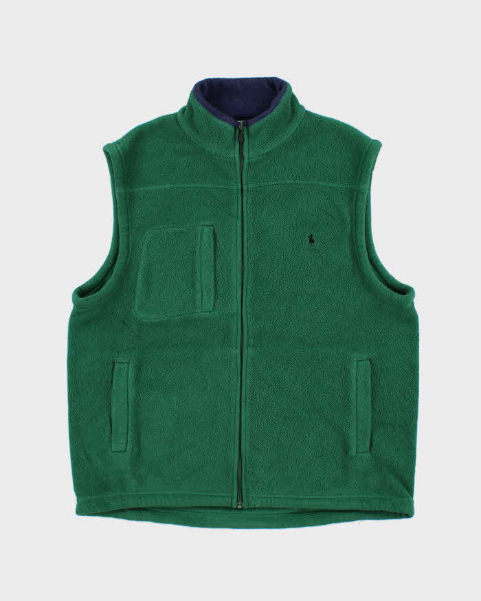 Vintage 00s Polo Ralph Lauren Chunky Full Zip Fleece Gilet - L
