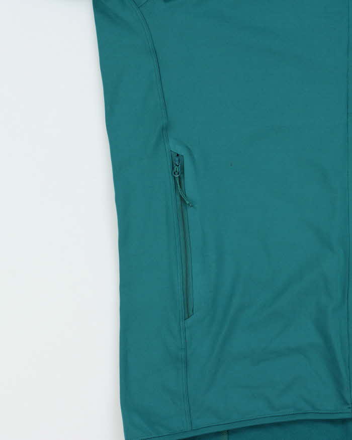 Vintage Arc'teryx 'Kyanite LT Hoody' Teal Full-Zip Soft Shell Hooded Fleece - M