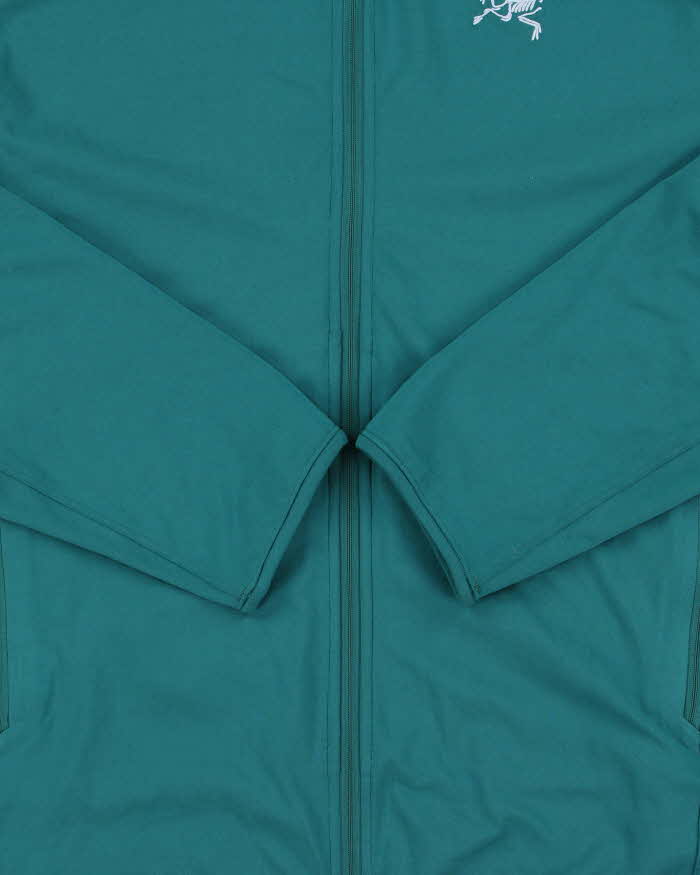 Vintage Arc'teryx 'Kyanite LT Hoody' Teal Full-Zip Soft Shell Hooded Fleece - M