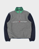 Vintage Tommy Hilfiger Spell out Quarter-zip Fleece - M