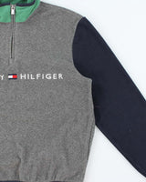 Vintage Tommy Hilfiger Spell out Quarter-zip Fleece - M