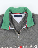 Vintage Tommy Hilfiger Spell out Quarter-zip Fleece - M