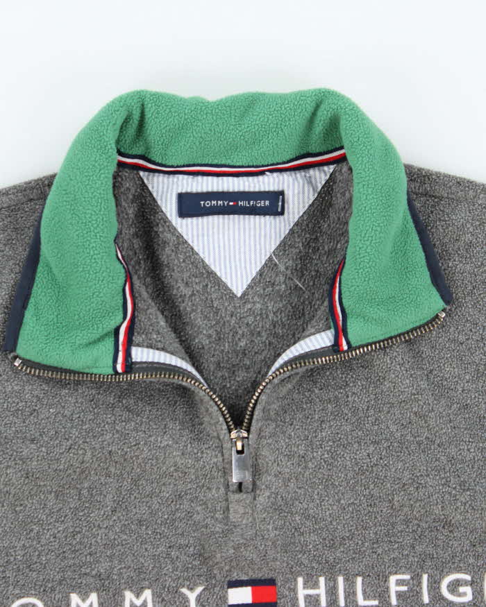 Vintage Tommy Hilfiger Spell out Quarter-zip Fleece - M