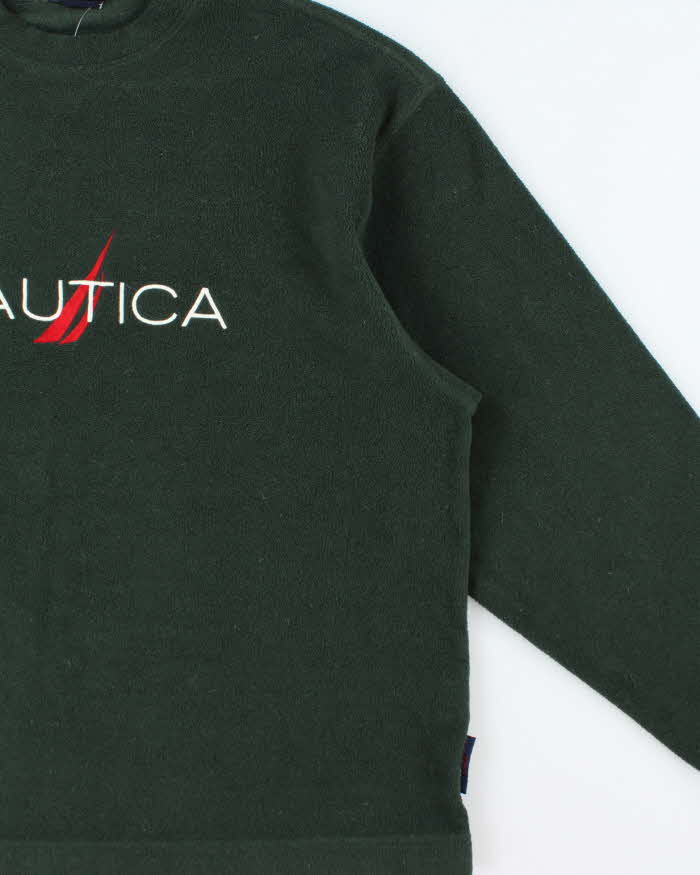 Vintage 1990s Nautica Tech Spell-Out Embroidered Crewneck Fleece - XL