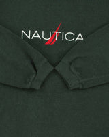 Vintage 1990s Nautica Tech Spell-Out Embroidered Crewneck Fleece - XL