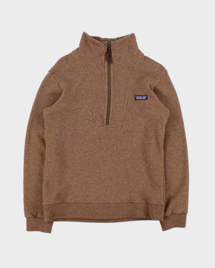 Vintage Patagonia Wool Blend Quarter-Zip Knit Fleece - S