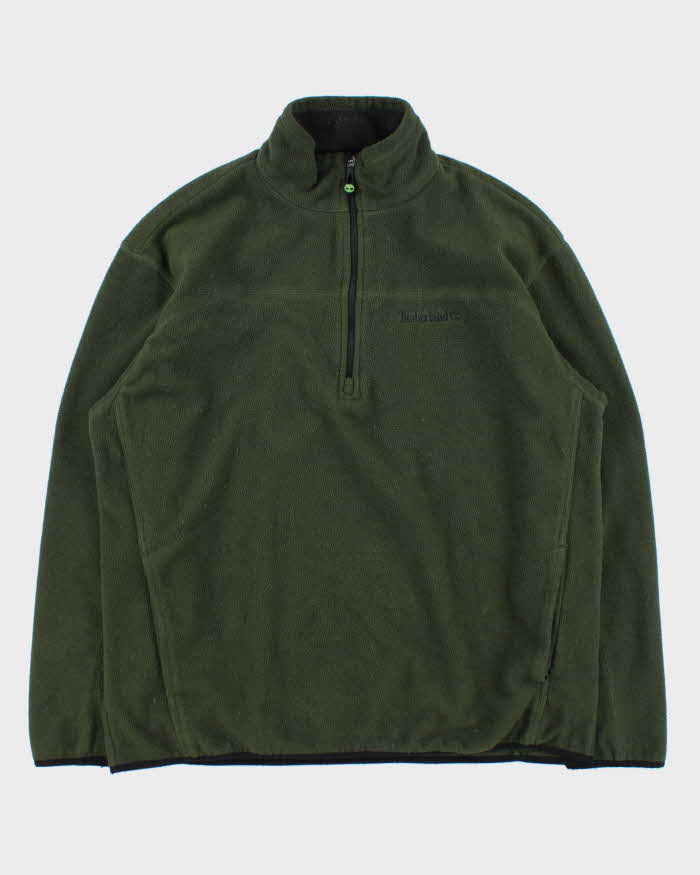 Vintage Y2K 00s Timberland Polartec Forest Green Quarter-Zip Pullover Fleece - XL