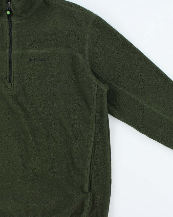 Vintage Y2K 00s Timberland Polartec Forest Green Quarter-Zip Pullover Fleece - XL