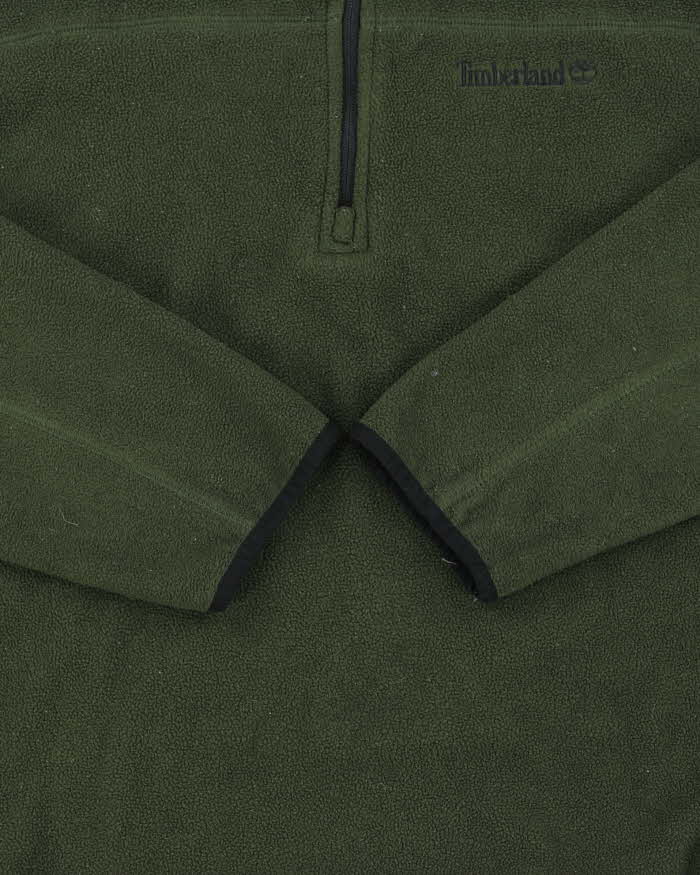 Vintage Y2K 00s Timberland Polartec Forest Green Quarter-Zip Pullover Fleece - XL