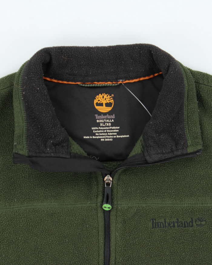 Vintage Y2K 00s Timberland Polartec Forest Green Quarter-Zip Pullover Fleece - XL