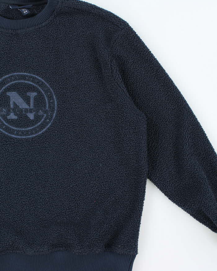 Vintage Nautica Sailing Embroidered Deep Pile Sherpa Crewneck Fleece - M