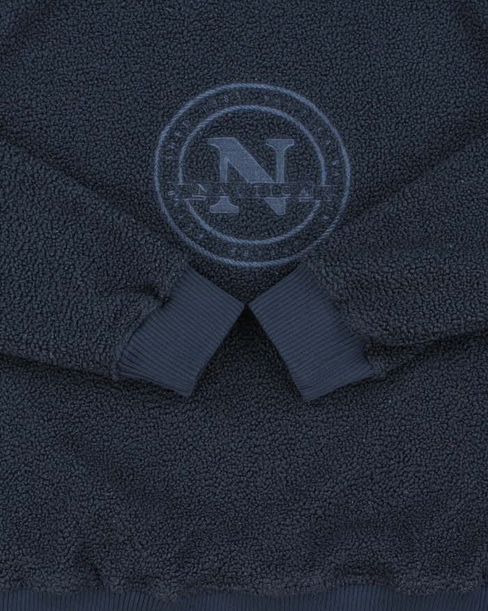 Vintage Nautica Sailing Embroidered Deep Pile Sherpa Crewneck Fleece - M