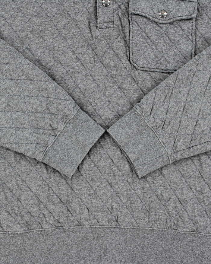 Vintage Polo Ralph Lauren Quilted Snap Button Pullover Fleece - XL