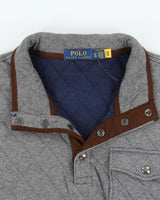 Vintage Polo Ralph Lauren Quilted Snap Button Pullover Fleece - XL