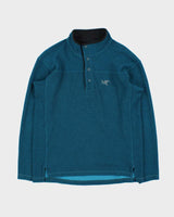 Vintage Y2K 00s Arc'teryx Polartec Teal Snap Button Pullover Fleece - M