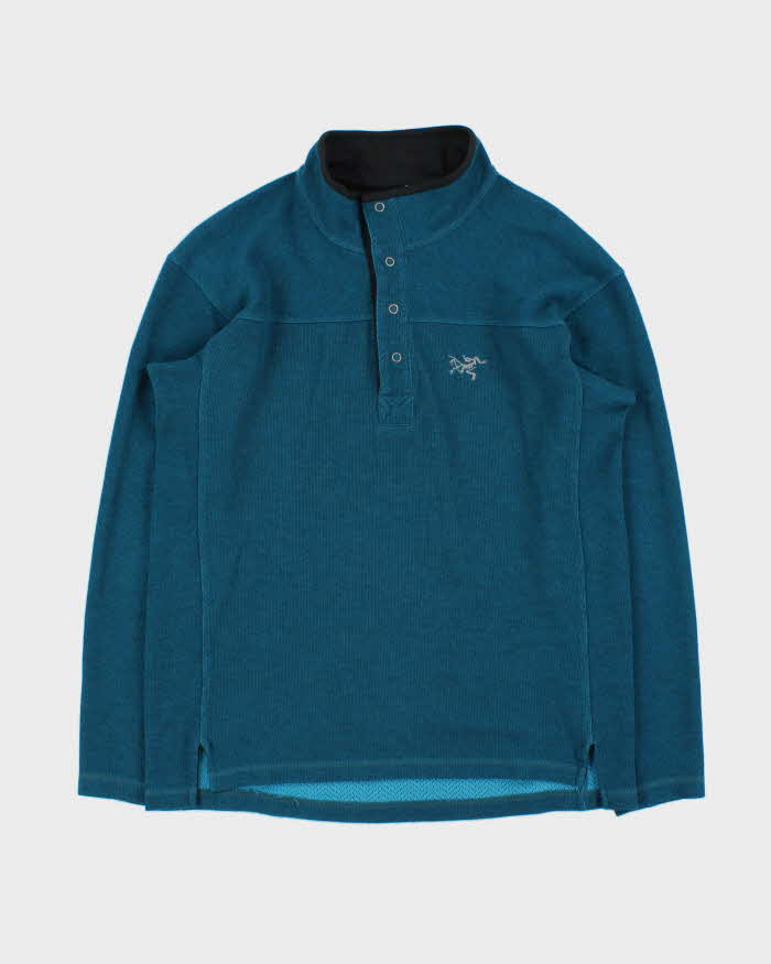 Vintage Y2K 00s Arc'teryx Polartec Teal Snap Button Pullover Fleece - M