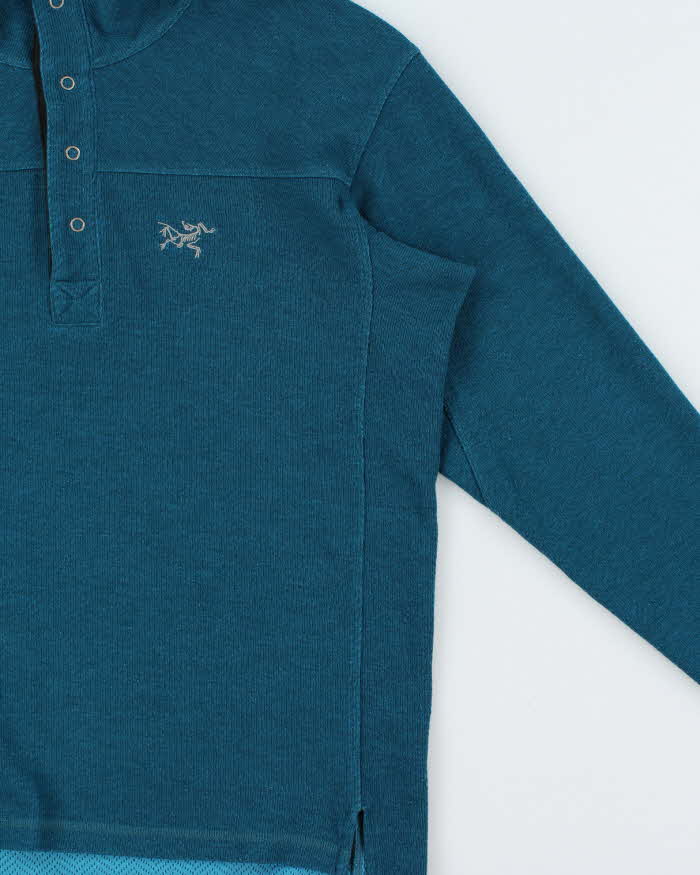 Vintage Y2K 00s Arc'teryx Polartec Teal Snap Button Pullover Fleece - M