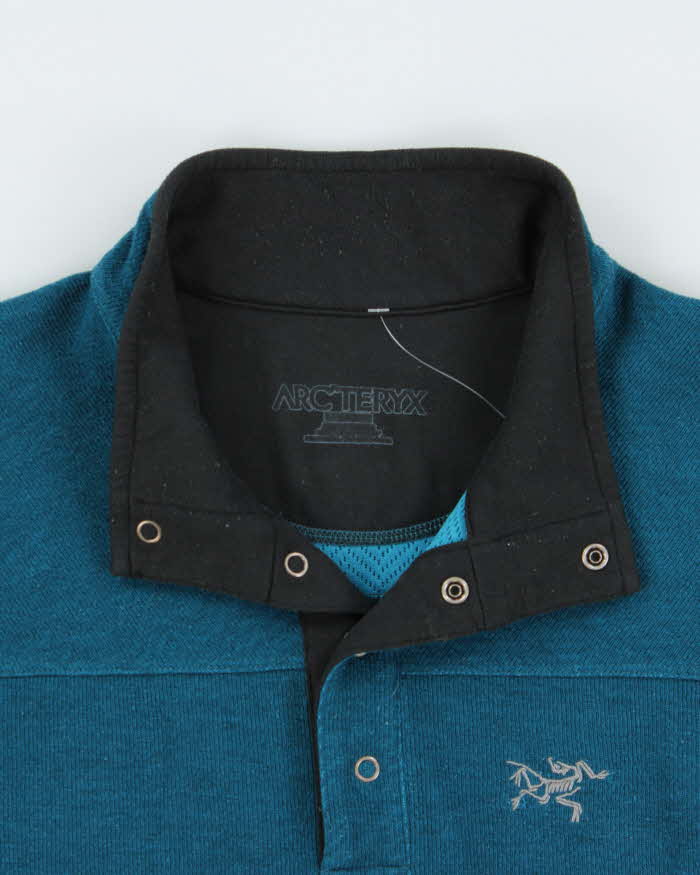Vintage Y2K 00s Arc'teryx Polartec Teal Snap Button Pullover Fleece - M