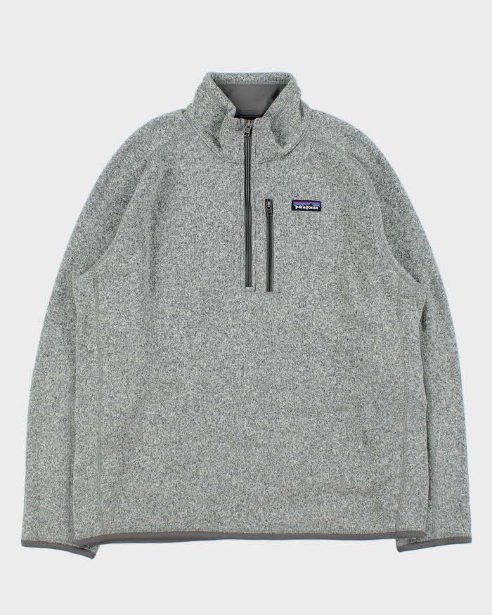 Vintage Patagonia Marl Grey Quarter-Zip Pullover Fleece - XL