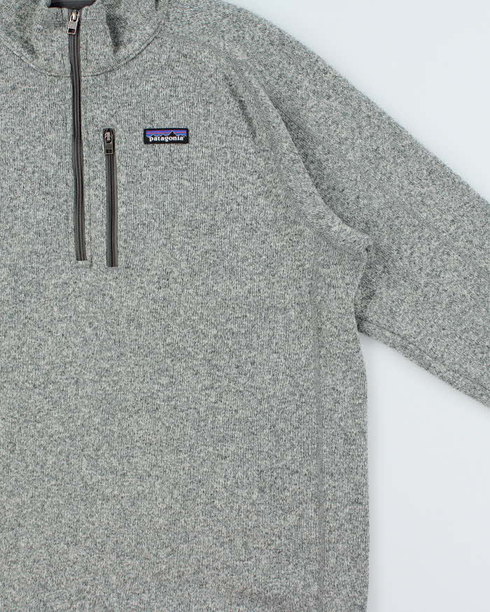 Vintage Patagonia Marl Grey Quarter-Zip Pullover Fleece - XL