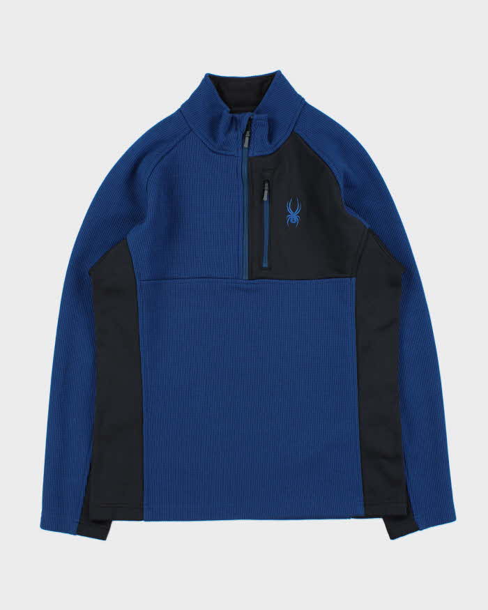 Spyder Gait Two-Tone Ribbed Quarter-Zip Technical Fleece - L