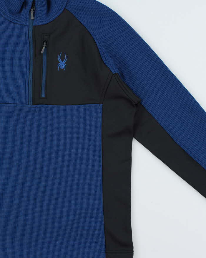 Spyder Gait Two-Tone Ribbed Quarter-Zip Technical Fleece - L