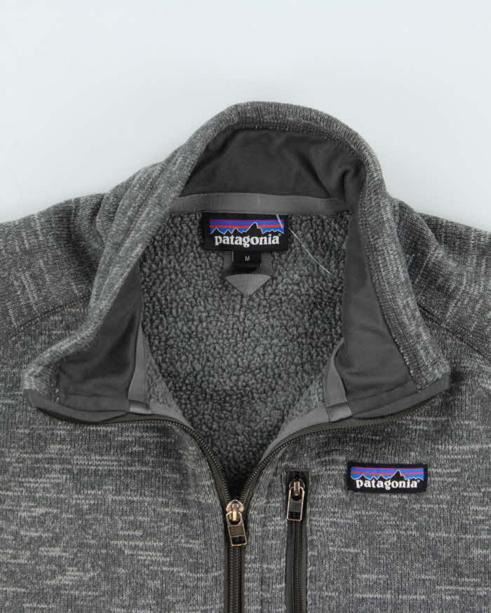 Vintage Patagonia Grey Marl Full-Zip Fleece - M