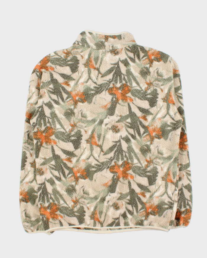 Vintage Columbia Helvetia II Ancient Fossil Retro Deep Pile Snap Button Pullover Fleece - L