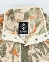 Vintage Columbia Helvetia II Ancient Fossil Retro Deep Pile Snap Button Pullover Fleece - L