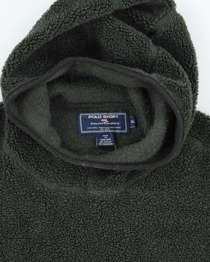 Vintage Y2K 00s Polo Sport Ralph Lauren Deep Pile Sherpa Fleece Hoodie - XL