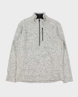 Eddie Bauer Marl Grey Quarter-Zip Technical Fleece - S