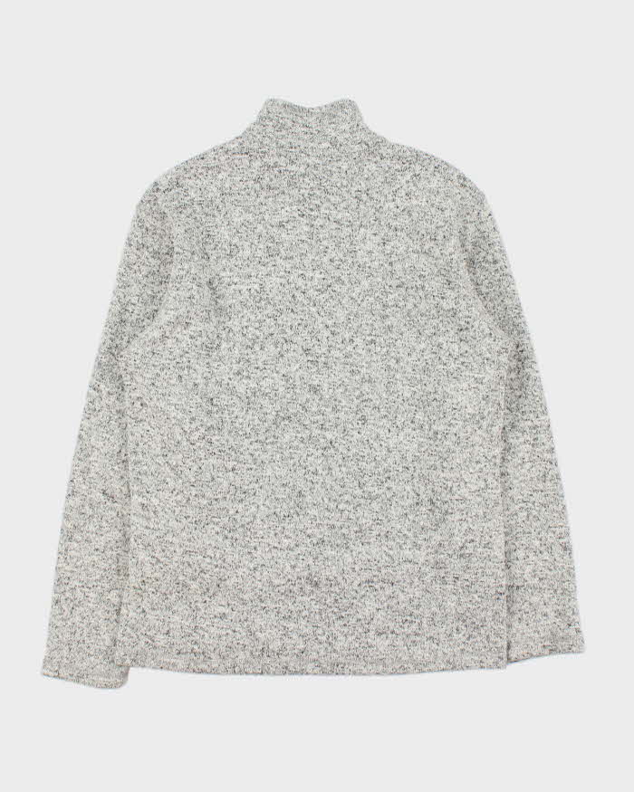 Eddie Bauer Marl Grey Quarter-Zip Technical Fleece - S