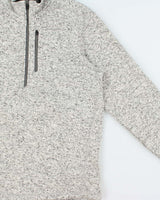 Eddie Bauer Marl Grey Quarter-Zip Technical Fleece - S