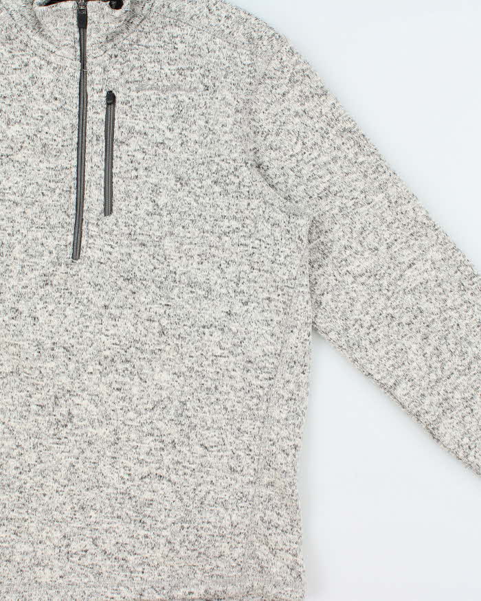 Eddie Bauer Marl Grey Quarter-Zip Technical Fleece - S