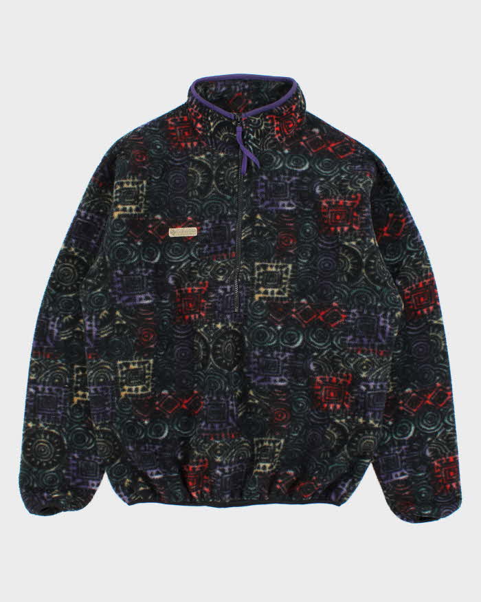 Vintage 1990s Columbia Made In USA Aztec Half-Zip Pullover Fleece - M