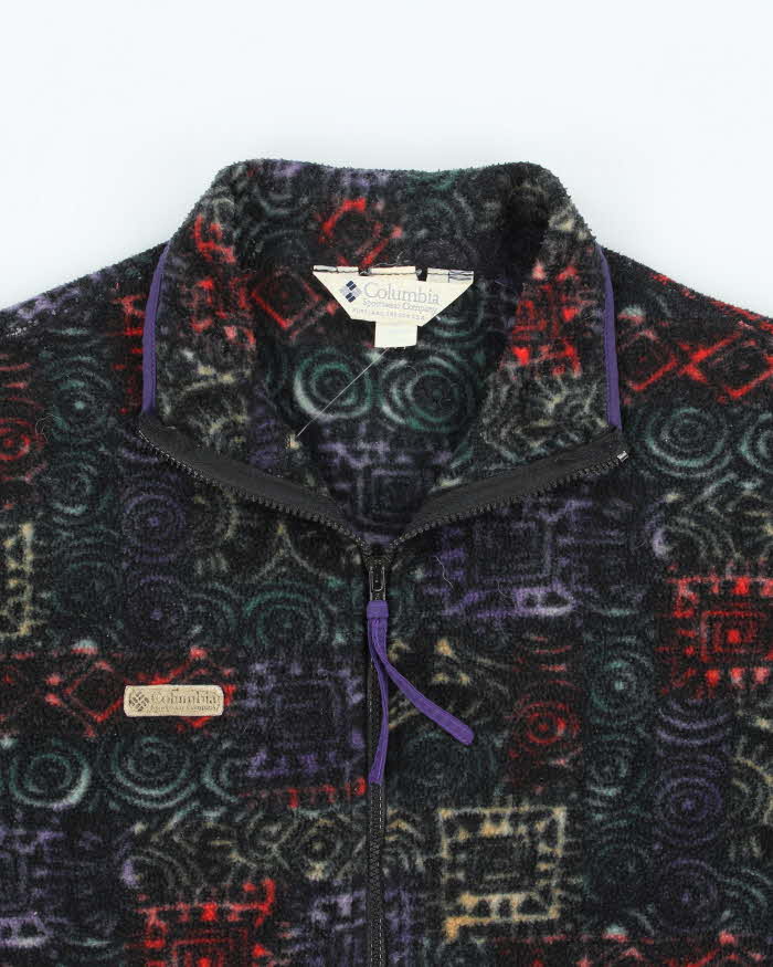 Vintage 1990s Columbia Made In USA Aztec Half-Zip Pullover Fleece - M