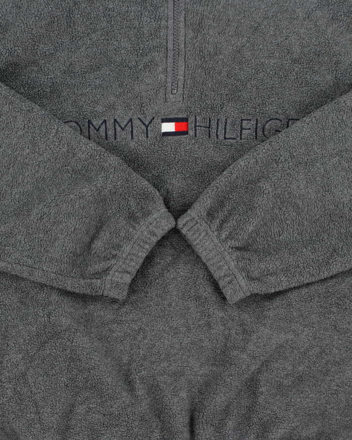 Vintage Y2K 00s Tommy Hilfiger Embroidered Classic Spell-Out Quarter-Zip Fleece - M