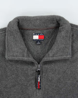 Vintage Y2K 00s Tommy Hilfiger Embroidered Classic Spell-Out Quarter-Zip Fleece - M