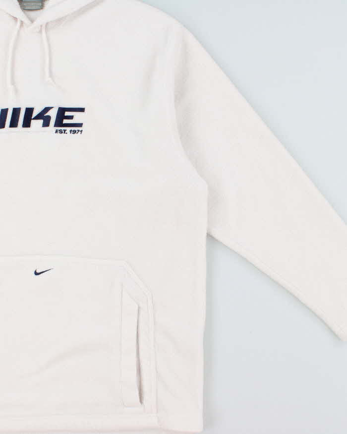 Vintage Y2K 00s Nike Embroidered Centre Swoosh Pullover Fleece Hoodie - L