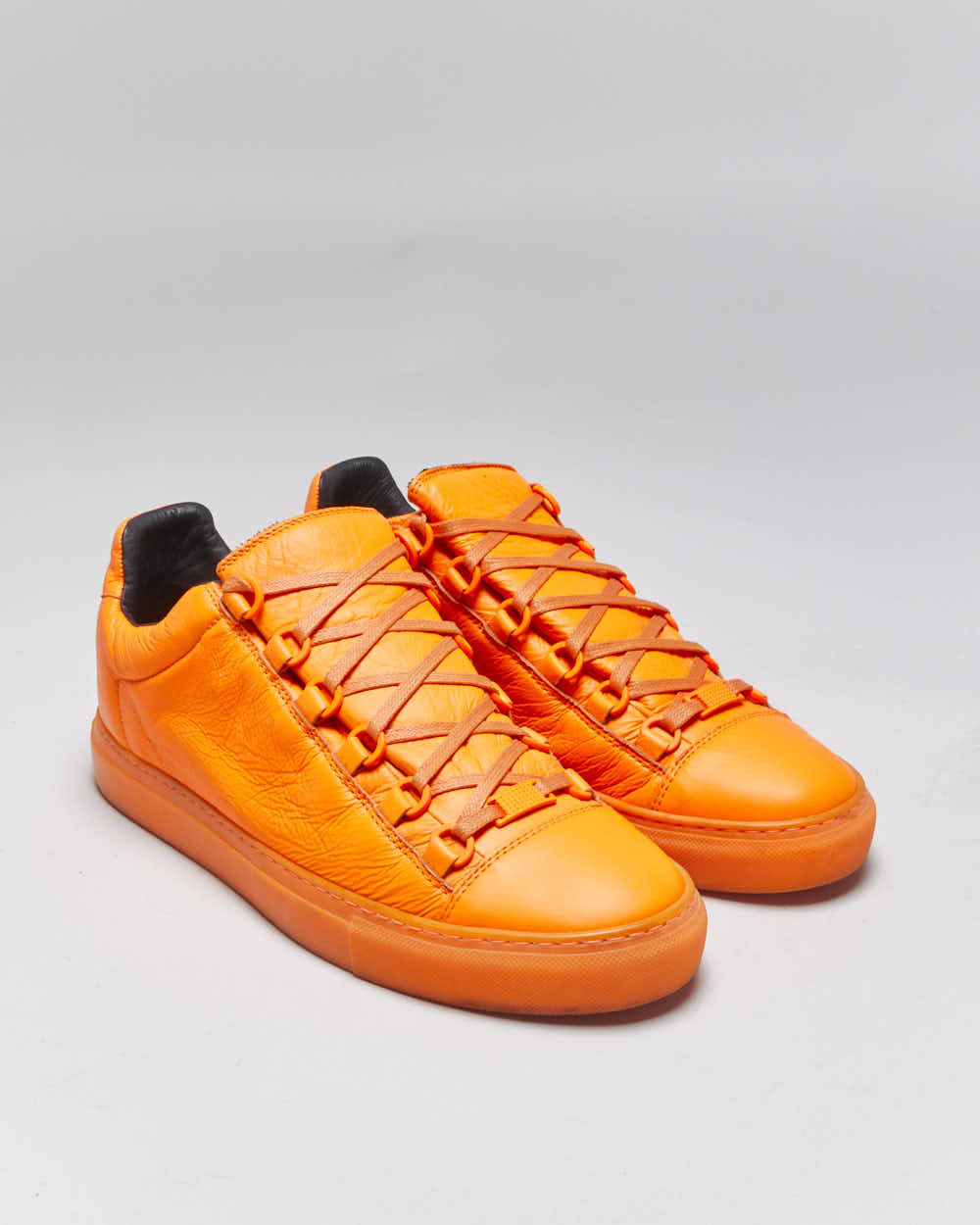 2019 Balenciaga 'Arena Low Neon Orange' Leather Trainers - UK7