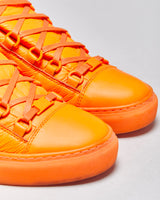 2019 Balenciaga 'Arena Low Neon Orange' Leather Trainers - UK7