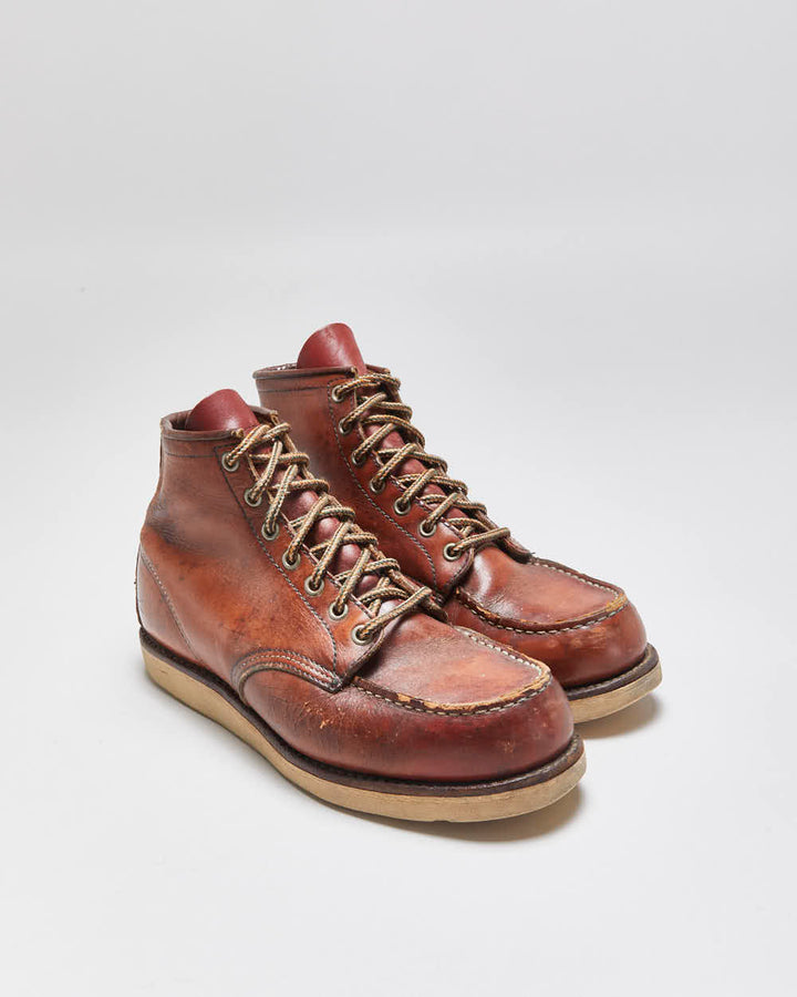 Vintage 1990s Redwing 875 Irish Setter Made In USA Heritage Leather Moc Toe Ankle Boots - UK7.5
