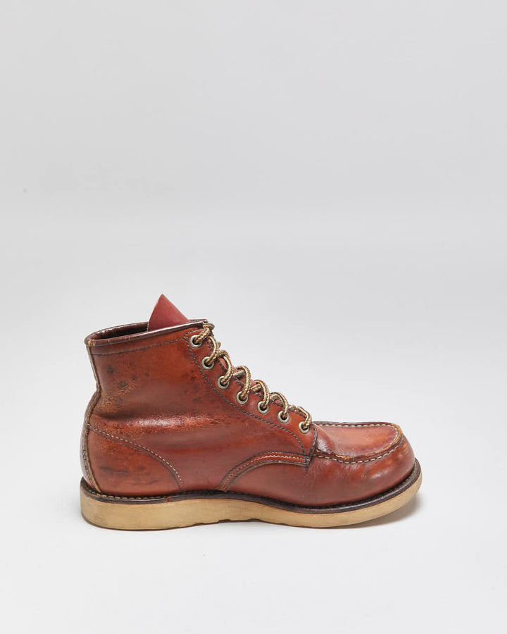 Vintage 1990s Redwing 875 Irish Setter Made In USA Heritage Leather Moc Toe Ankle Boots - UK7.5