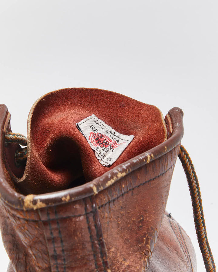 Vintage 1990s Redwing 875 Irish Setter Made In USA Heritage Leather Moc Toe Ankle Boots - UK7.5