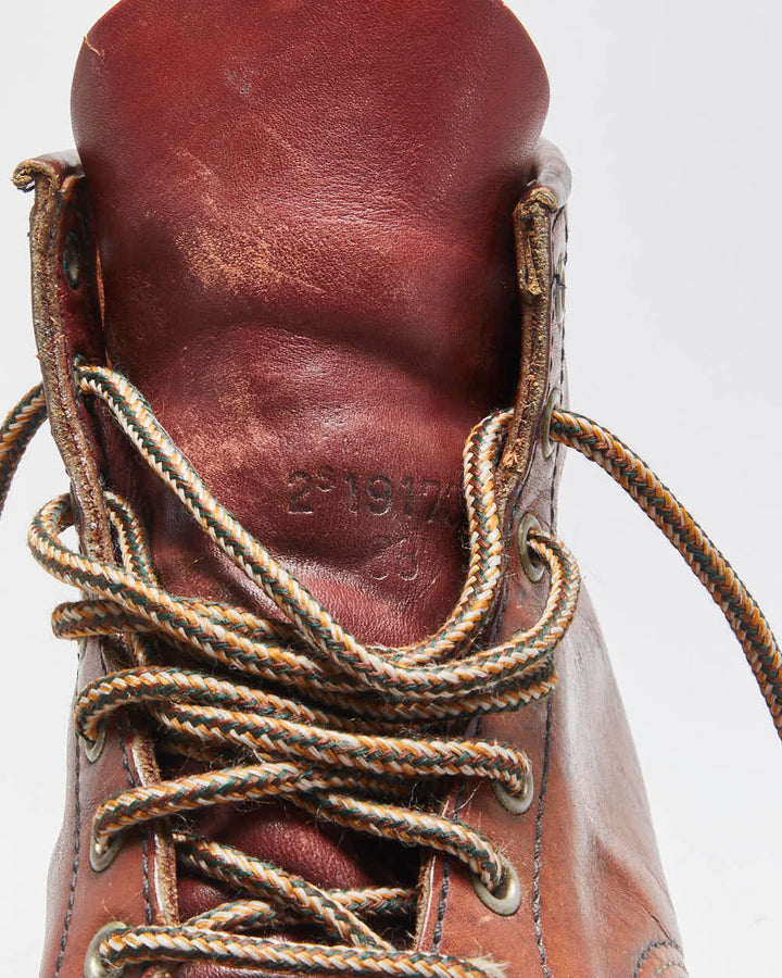 Vintage 1990s Redwing 875 Irish Setter Made In USA Heritage Leather Moc Toe Ankle Boots - UK7.5