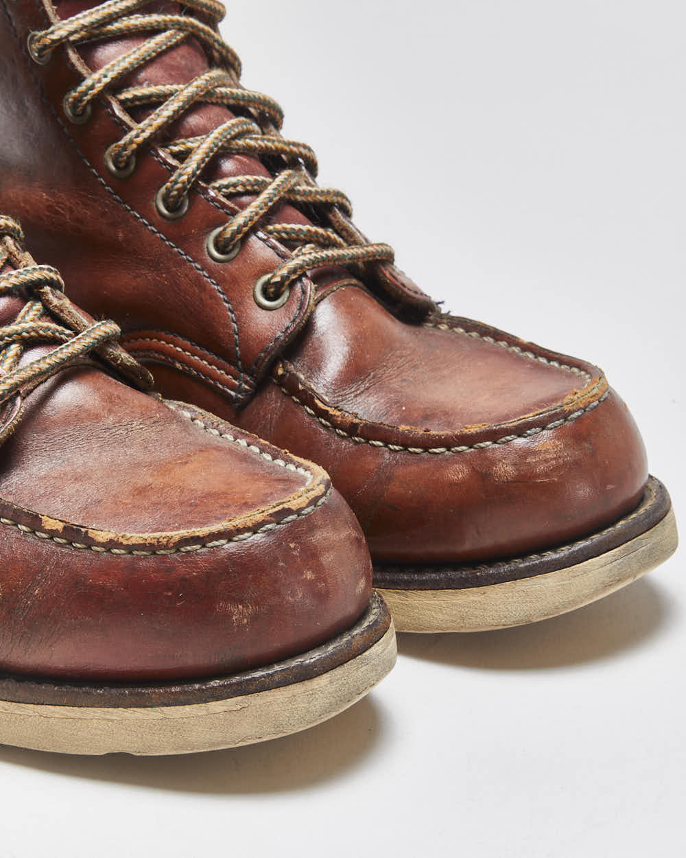 Vintage 1990s Redwing 875 Irish Setter Made In USA Heritage Leather Moc Toe Ankle Boots - UK7.5