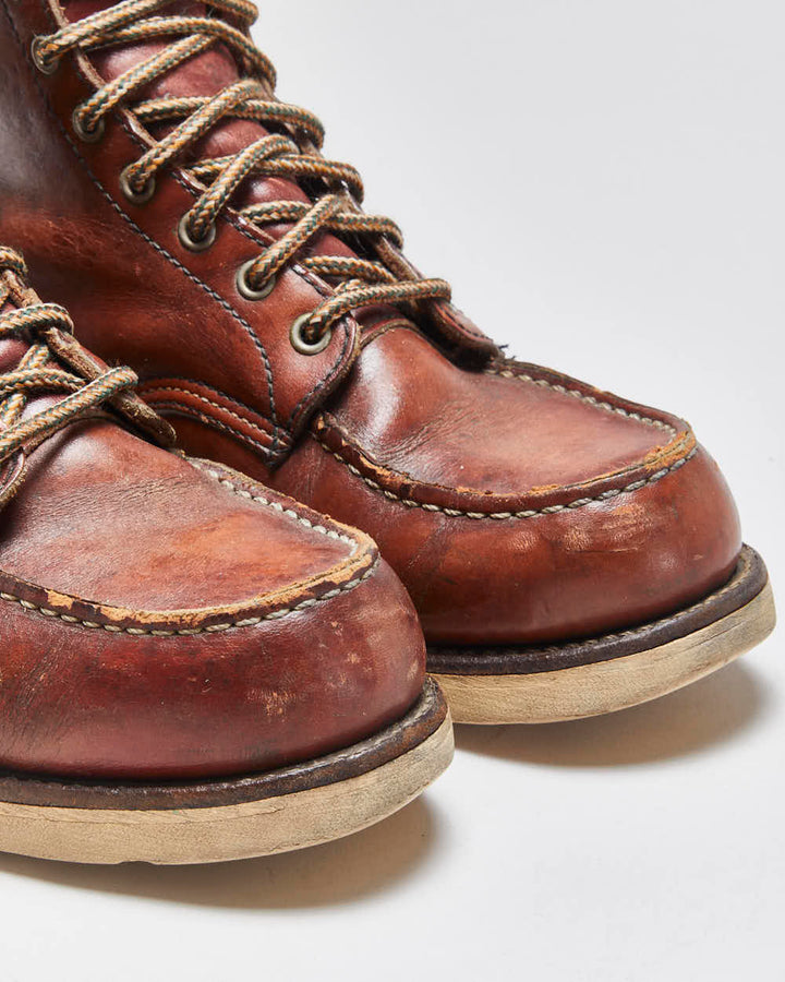 Vintage 1990s Redwing 875 Irish Setter Made In USA Heritage Leather Moc Toe Ankle Boots - UK7.5